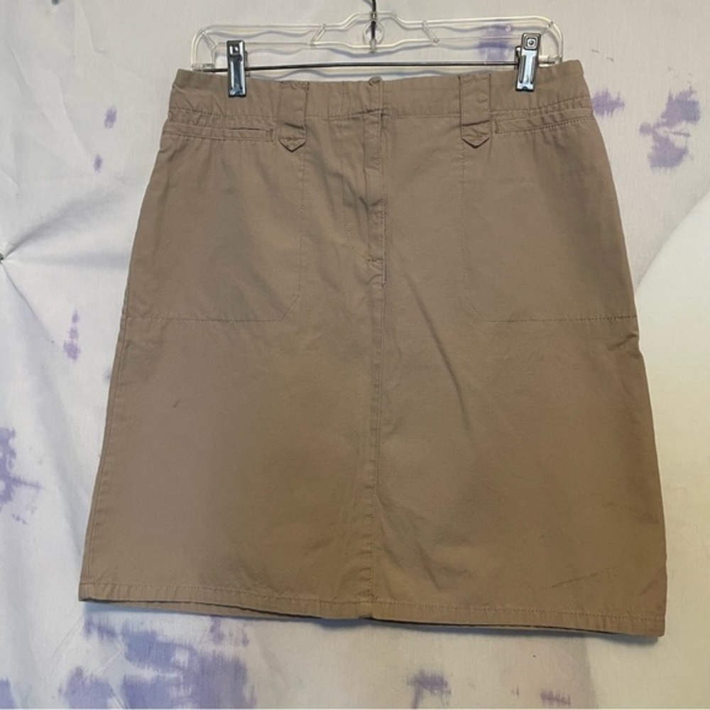 TAN Stag skirt SIZE 8 DAMAS Khaki twill pockets